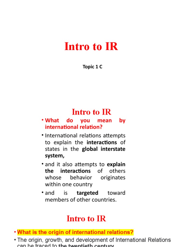 Introduction to International Relations | PDF | International Relations ...