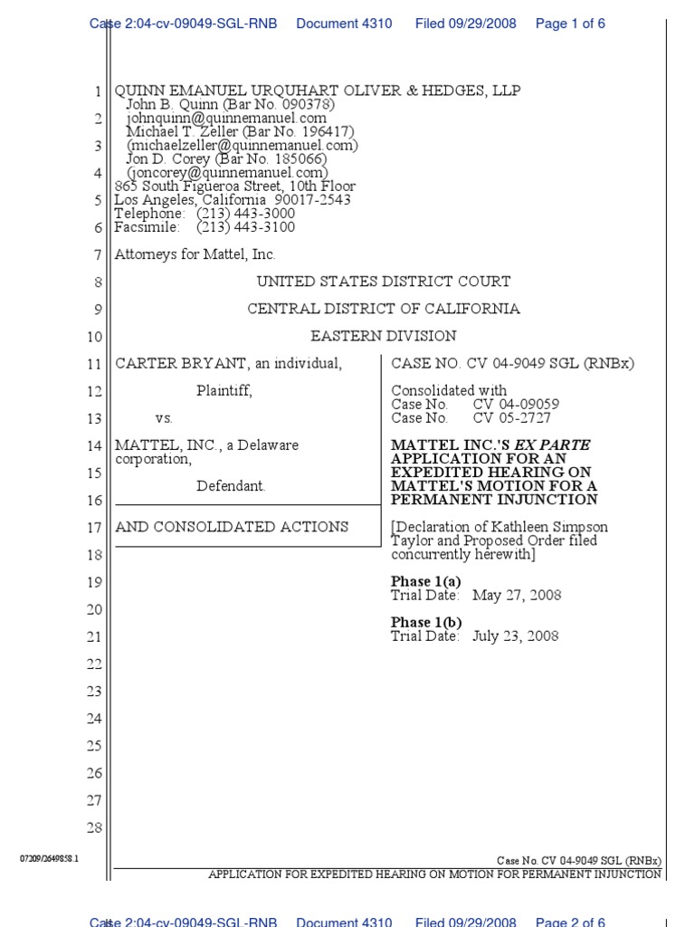 Ex Parte Motion To Expedite Ex Parte Public Law