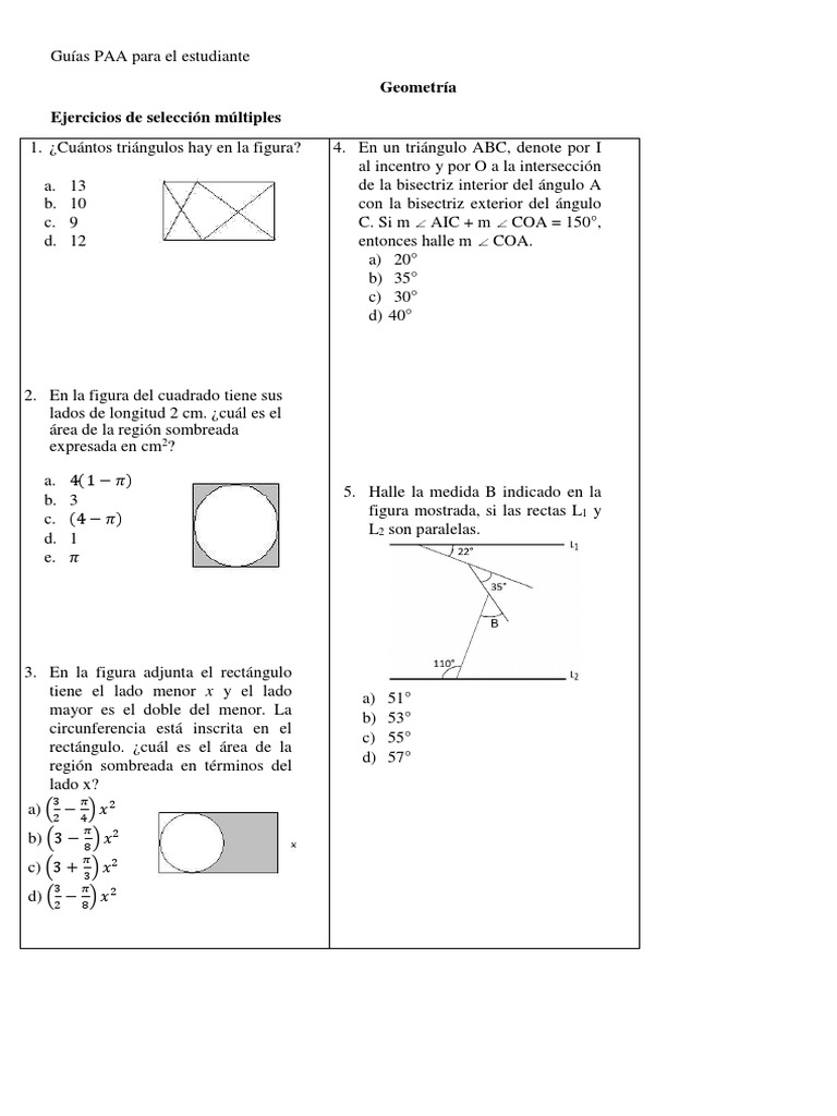 Ejercicios de Geometría para Secundaria | PDF | Métodos y materiales de ...