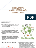 Biodiversity, Urban Heat Island, Energy Crisis