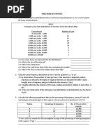 Final Exam in Statistics