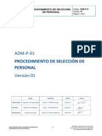 ADM-P-01 Procedimiento de Selección de Personal V.01