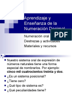 Aprendizaje y Enseñanza de La Numeración