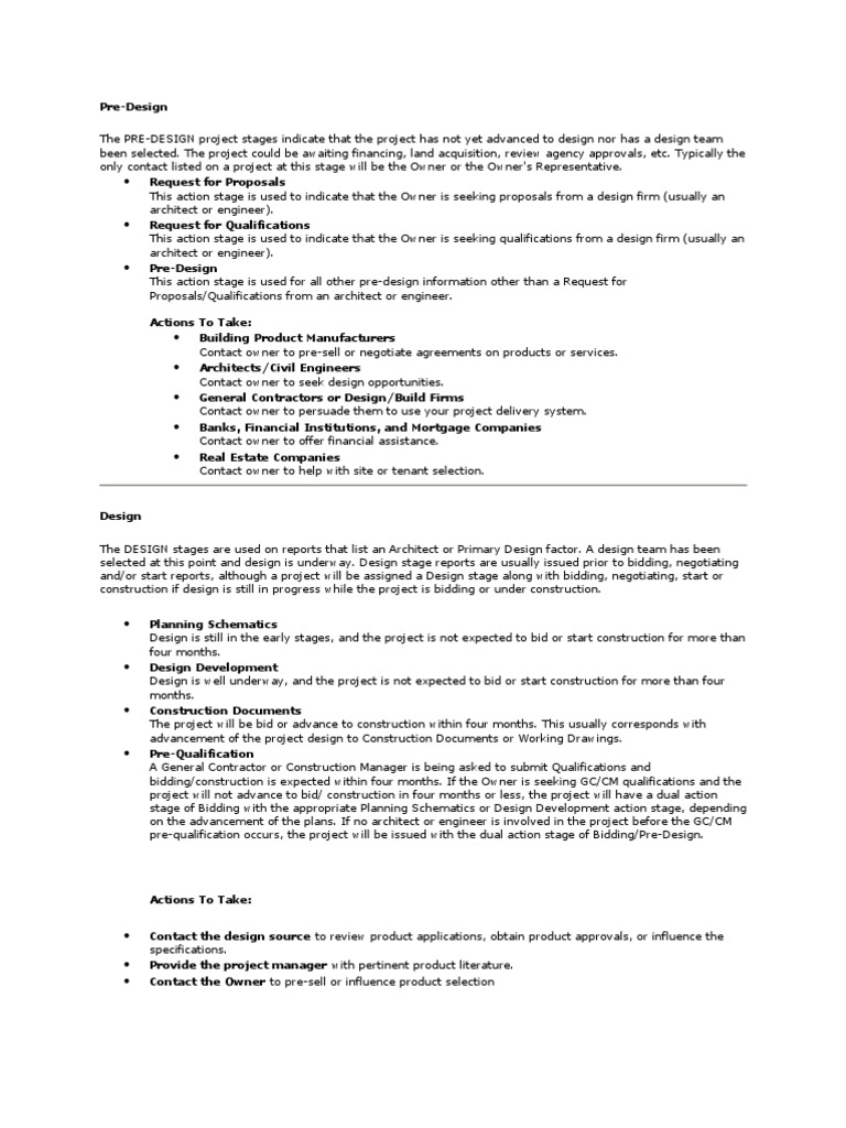 Stages of Construction Projects Explained | PDF | Construction Bidding ...