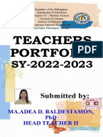 Teachers Portfolio: Ma - Adea D. Baldestamon, PHD Head Teacher Ii