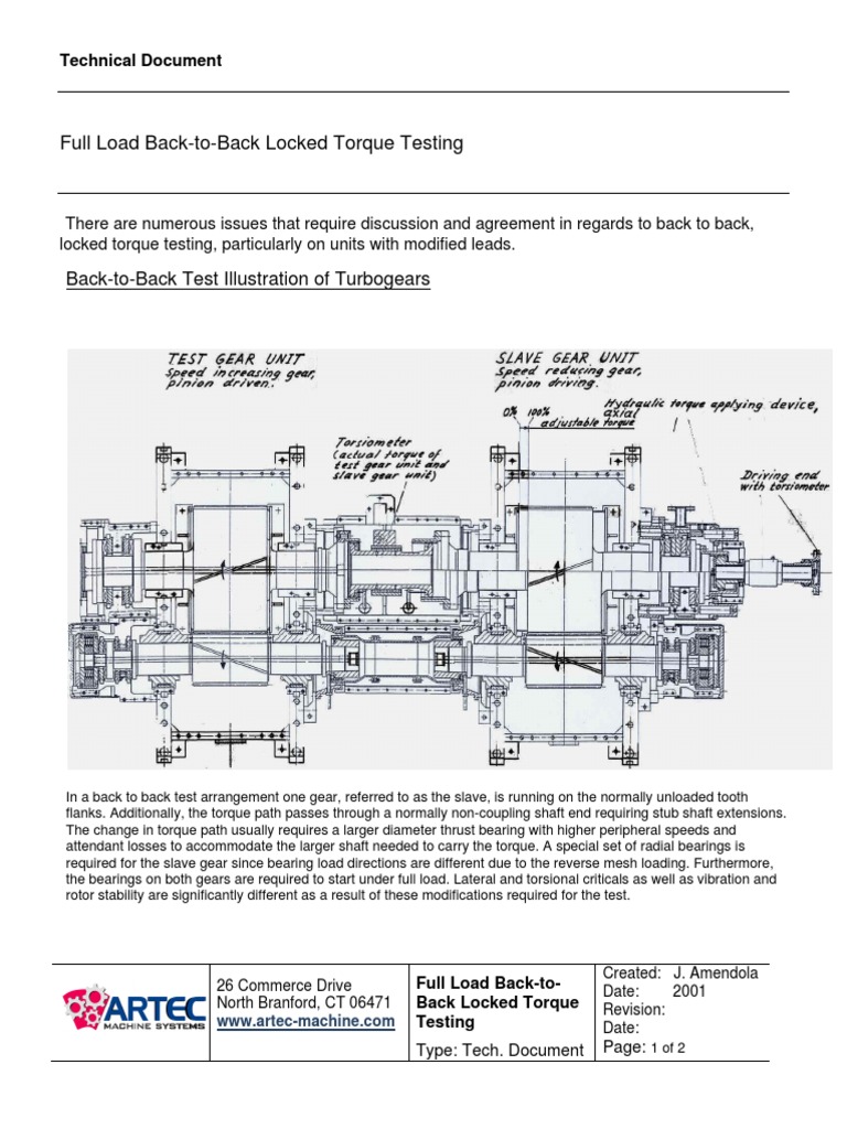 Full Load Back-To-back Locked Torque Testing | PDF | Gear | Electric Motor
