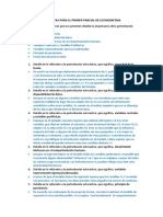 Preguntas para El Primer Parcial de Econometria