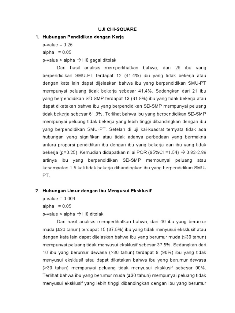 Analisis Chi Square Pendidikan Dan Umur Ibu Pdf
