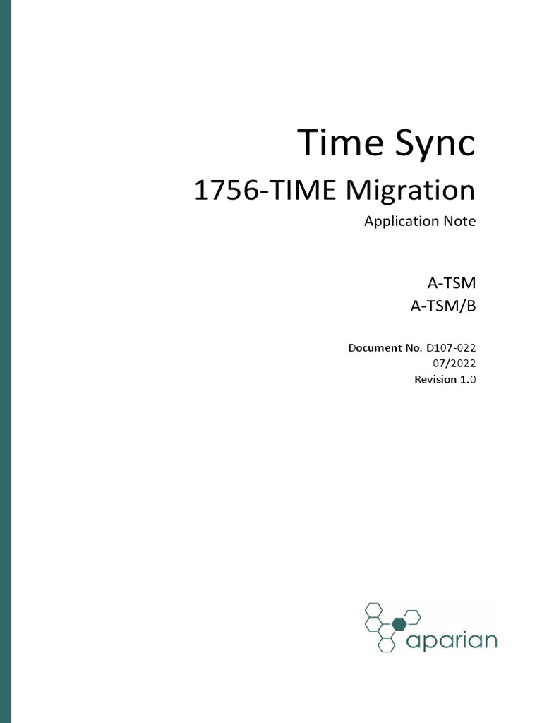 D107-022 Time Sync App Note - Migration From 1756TIME Rev 1.0 | PDF ...