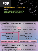 Properties of Operations: Converting Fractions To Decimal and Vice Versa