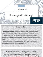 Emergent Literacy: Module 1A