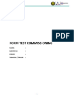 Form Test Commissioning: Nama: Kapasitas: Lokasi: Tanggal / Tahun