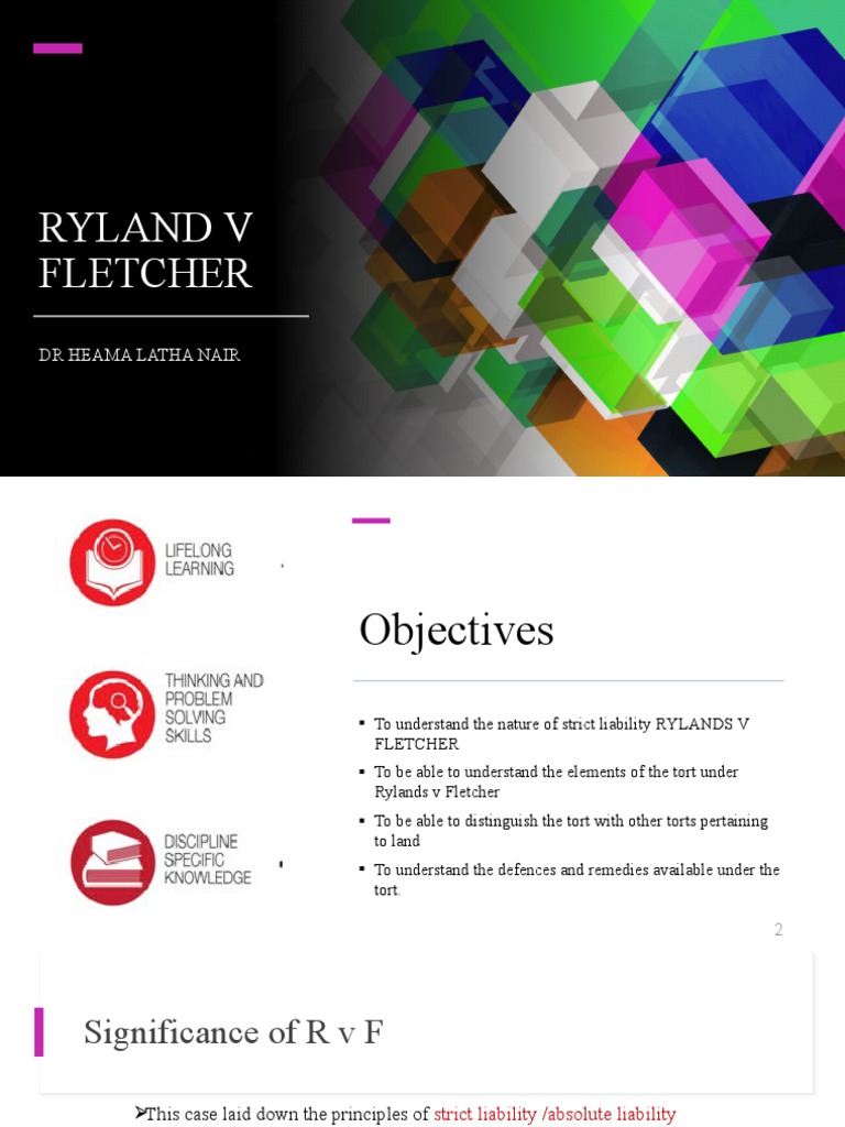 Tort Law RYLAND V FLETCHER | PDF | Private Law | Justice