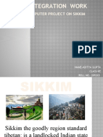 Computer Project On Sikkim: Name-Aditya Gupta Class-9E ROLL NO.-209203
