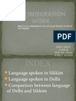 Art Integration Work: Proect On Comparison On Language Spoken in Delhi and Sikkim