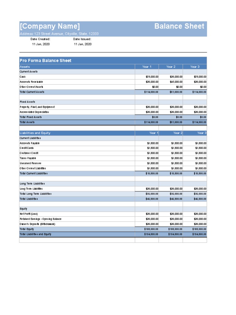 (Company Name) Balance Sheet | PDF | Business | Finance & Money Management