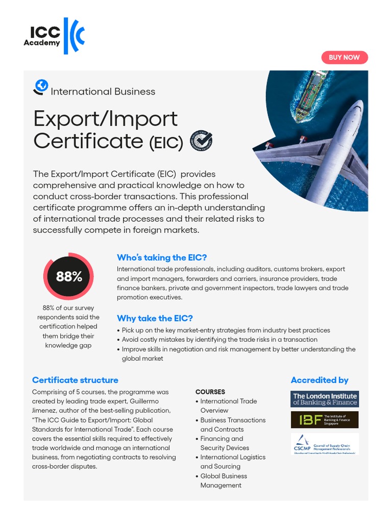 EIC-Certificate-flyer ExportImport Certificate | PDF | Educational ...
