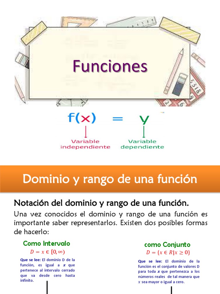 Dominio y Rango de Funciones Matemáticas | PDF | Función (Matemáticas ...