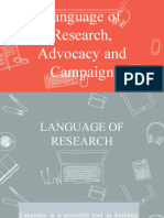 Language of Research, Advocacy and Campaign