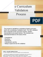 Curriculum Validation Process. CBC