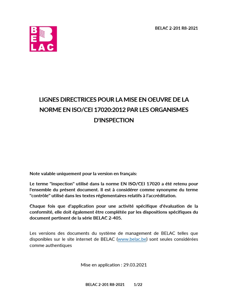 2-201-FR Lignes Directrices Pour La Mise en Oeuvre Iso 17025 | PDF ...