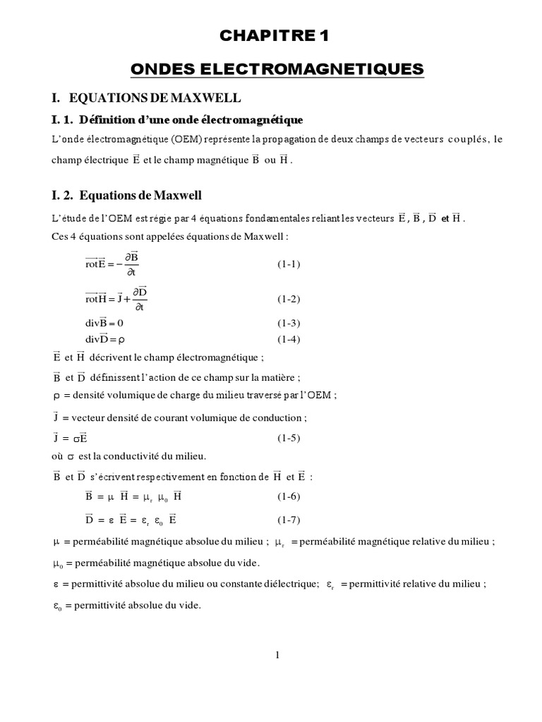 Permittivité et Équations de Maxwell | PDF | Électromagnétisme | Vagues