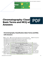 Chromatography: Classification, Basic Terms and MCQ With Answers