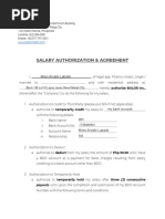 Salary Authorization & Agreement