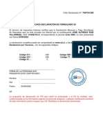 Certificado Declaración de Formulario 29