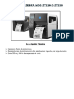 Impresora Zebra Mod Zt220 O Zt230: Foto Referencial