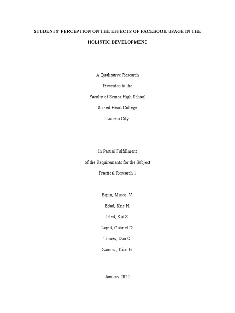 PATTERN Practical Research 1 2 1 | PDF | Adolescence | Data