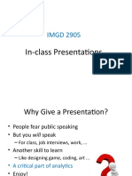 IMGD 2905: In-Class Presentations