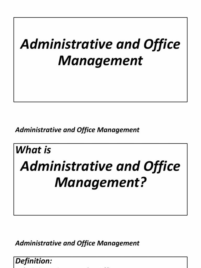 Administrative And Office Management