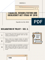 Module 2 - Financial Rehabilitation and Insolvency Act - RA No. 101422