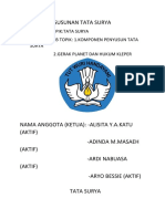 Susunan Tata Surya: Topik:Tata Surya Sub Topik: 1.komponen Penyusun Tata Surya 2.gerak Planet Dan Hukum Kleper