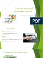 The Structure of Businesses Emails: Prepared By: Kattouche Racha Hanine Group 12