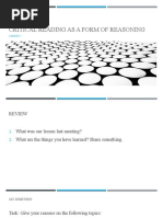 Critical Reading As A Form of Reasoning: Lesson 5