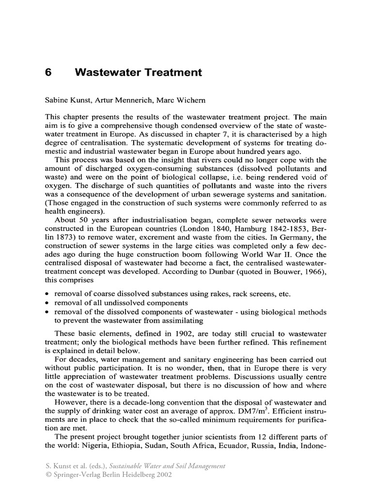 Wastewater Treatment | PDF | Sewage Treatment | Eutrophication