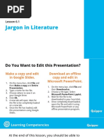 Jargon in Literature: Lesson 6.1