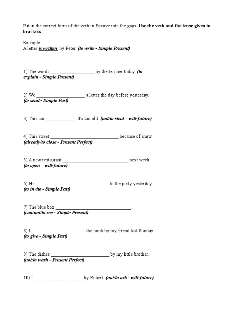 Passive Voice Exercises | PDF | Language Arts & Discipline | Teaching ...