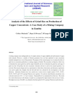 Analysis of the Effects of Grind Size on Copper Concentrate Production