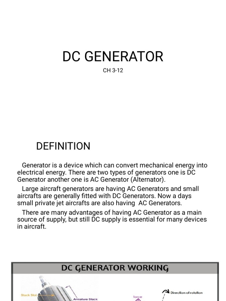 Understanding the Working Principle of DC Generators PDF