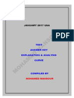 January 2017 Usa: Test Answer Key Explanation & Analysis Curve