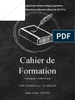 Couverture Cahier de Formation