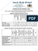 Grade 11 Learner Support Materials - 2022: General Stationery Supplied by School