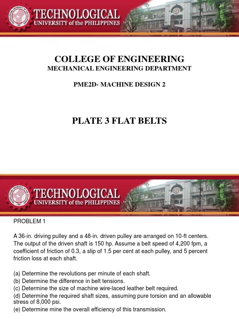 Mechanical Engineering Belt Design Problems | PDF | Computers ...