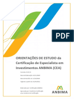 Orientações de Estudo Da Certificação de Especialista em Investimentos ANBIMA (CEA)