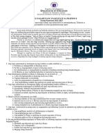 Filipino 9 3rd PT Test Answer Key