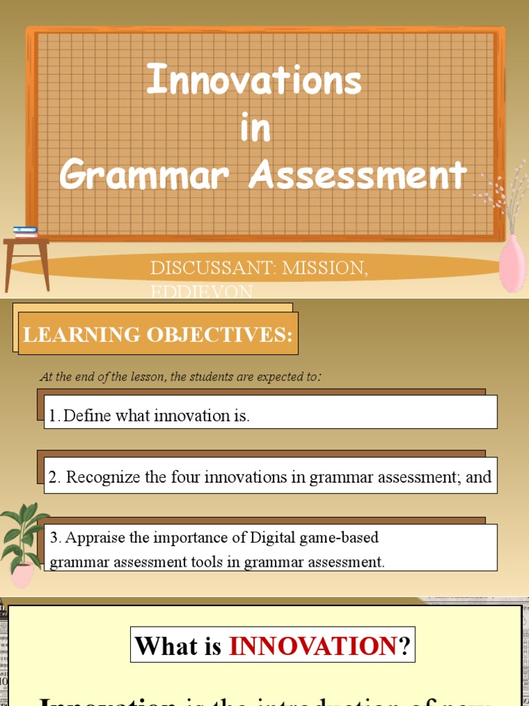 Innovation in Grammar Assessment | PDF | Teachers | Grammar