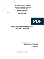 Diferencia Y Formas de La Voz Cantada Y Hablada